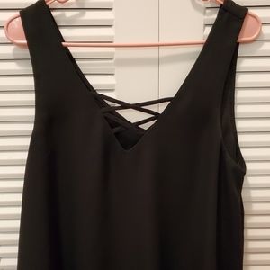 Lily White Womens Large Black Dress Shirt